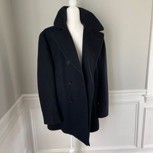 Men's Black Peacoat-100% Wool - (Men's size 44R or XL)